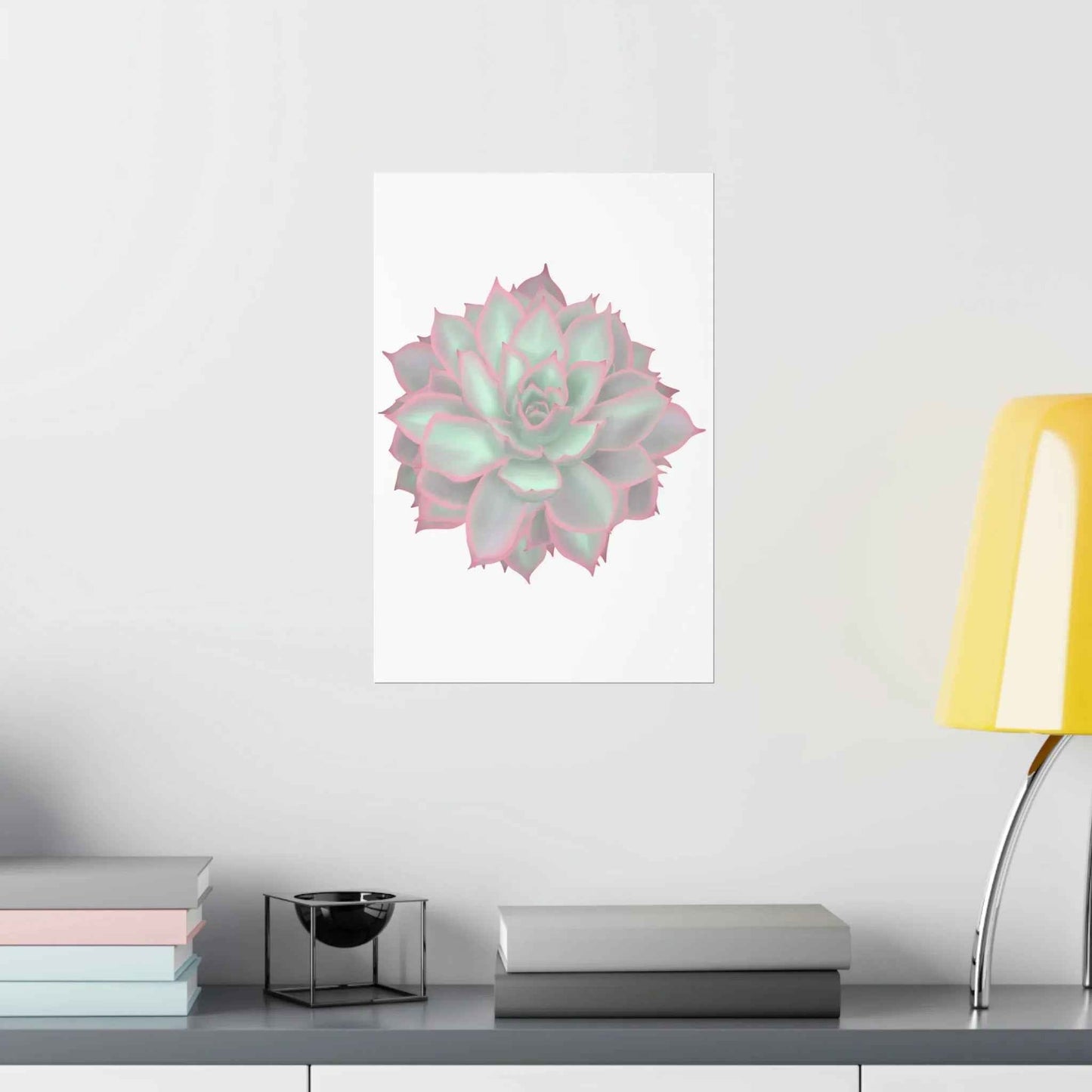 Echeveria Violet Queen Succulent Botanical Print – Unframed Wall Art