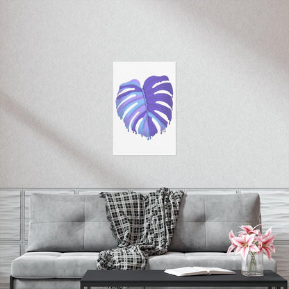 Purple Melting Monstera Botanical Print – Unframed Wall Art