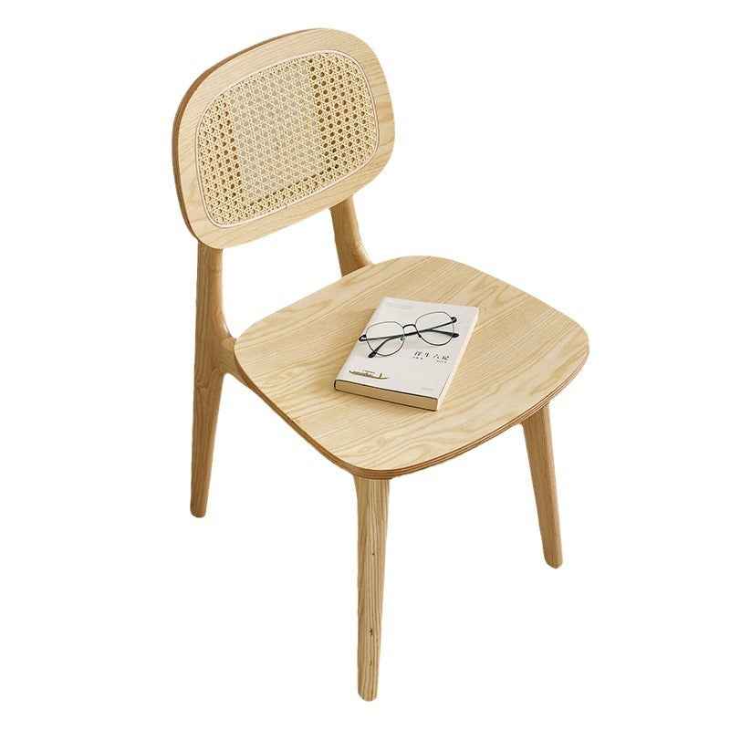Solid Wood And Rattan Dining Chair Home Use Campana Chair