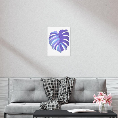 Purple Melting Monstera Botanical Print – Unframed Wall Art
