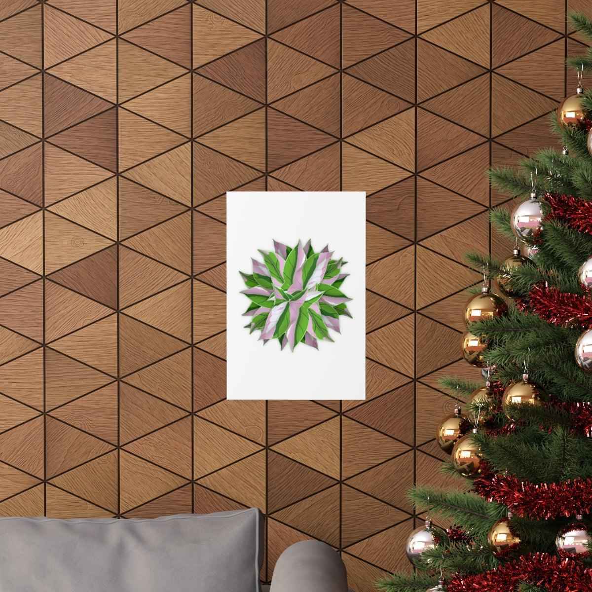 Syngonium Tricolor Pattern Botanical Print – Unframed Wall Art