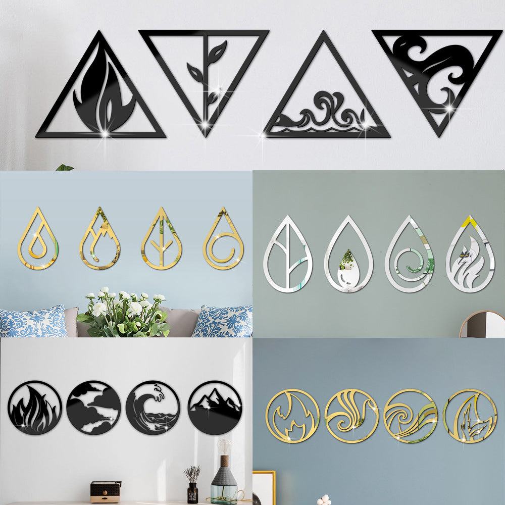 Living Room Bedroom Self Adhesive Decorative Mirror Wall Sticker