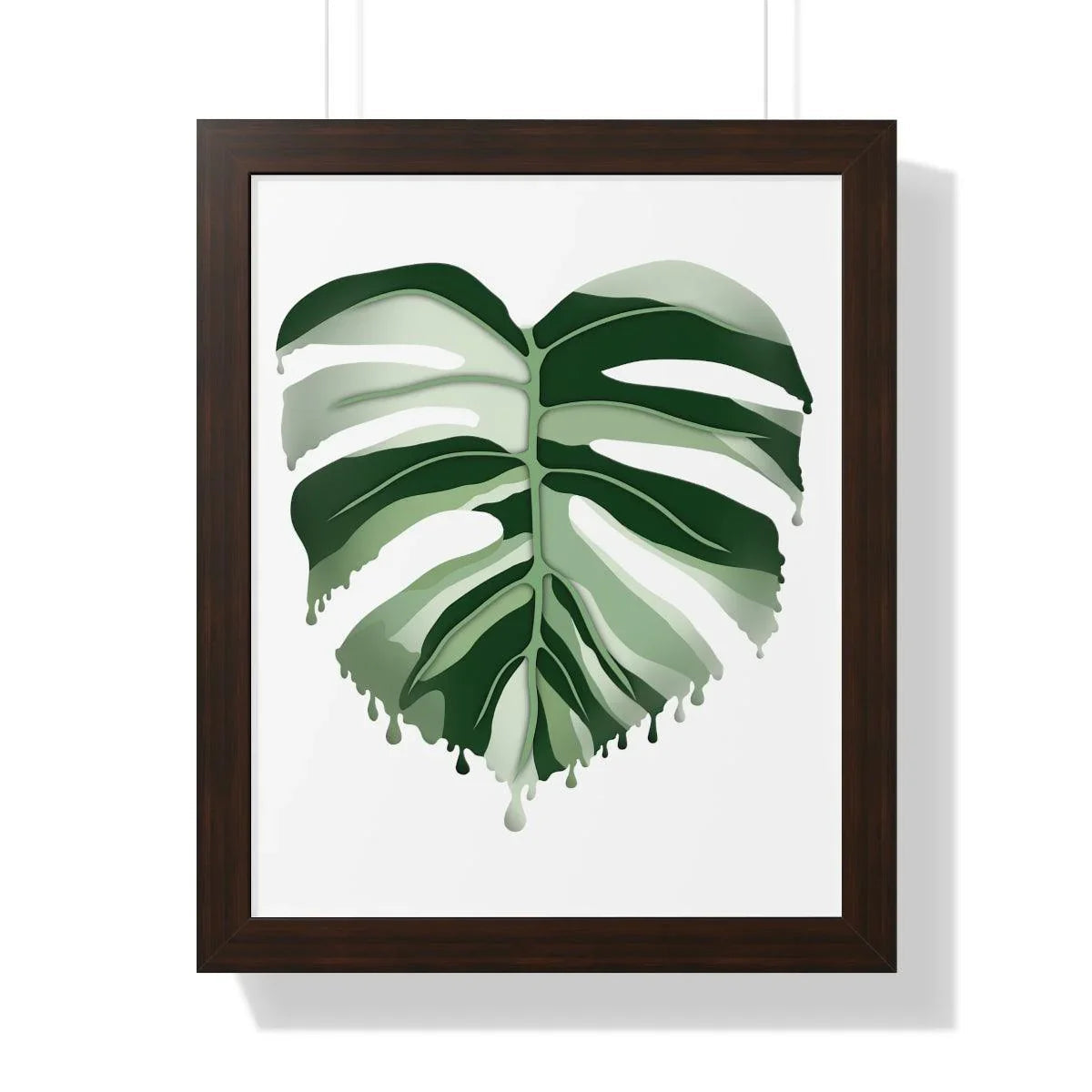 Melting Monstera Albo Framed Print – Botanical Wall Art