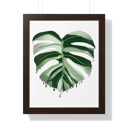 Melting Monstera Albo Framed Print – Botanical Wall Art