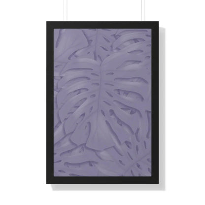 Violet Monstera Framed Print – Botanical Wall Art