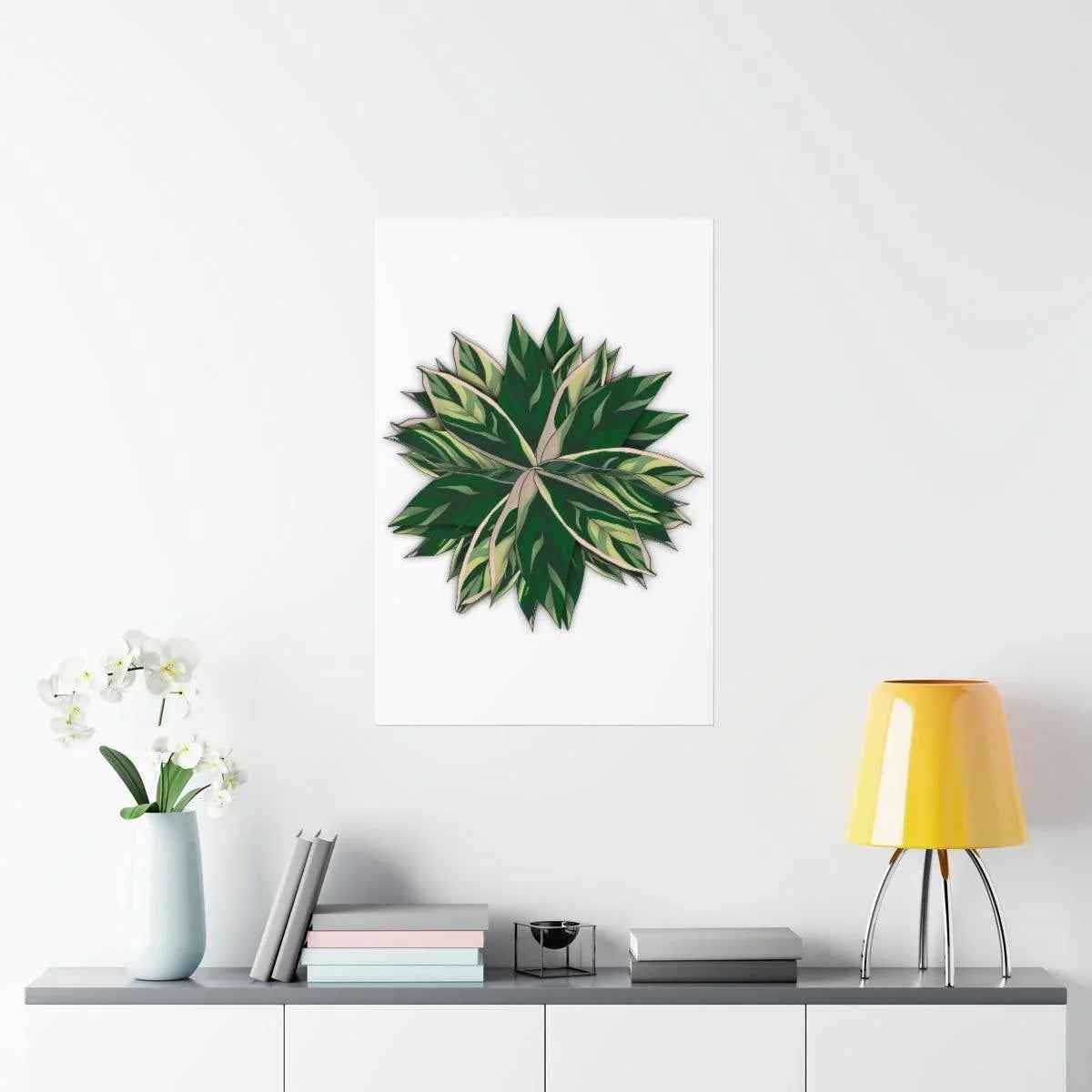 Stromanthe Triostar Botanical Print – Unframed Wall Art