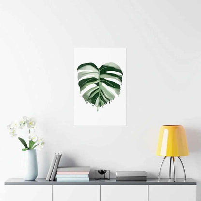 Melting Monstera Albo Botanical Print – Unframed Wall Art