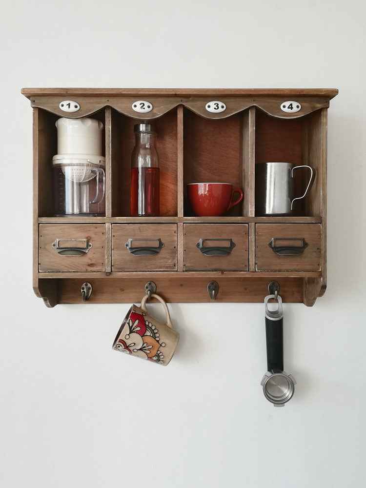 Dining Room Solid Wood Wall Partition Shelf