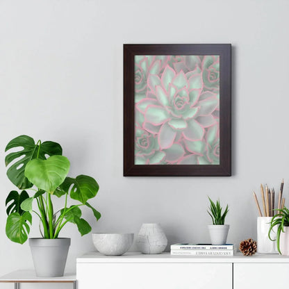 Echeveria Violet Queen Succulent Pattern Framed Print – Botanical Wall Art