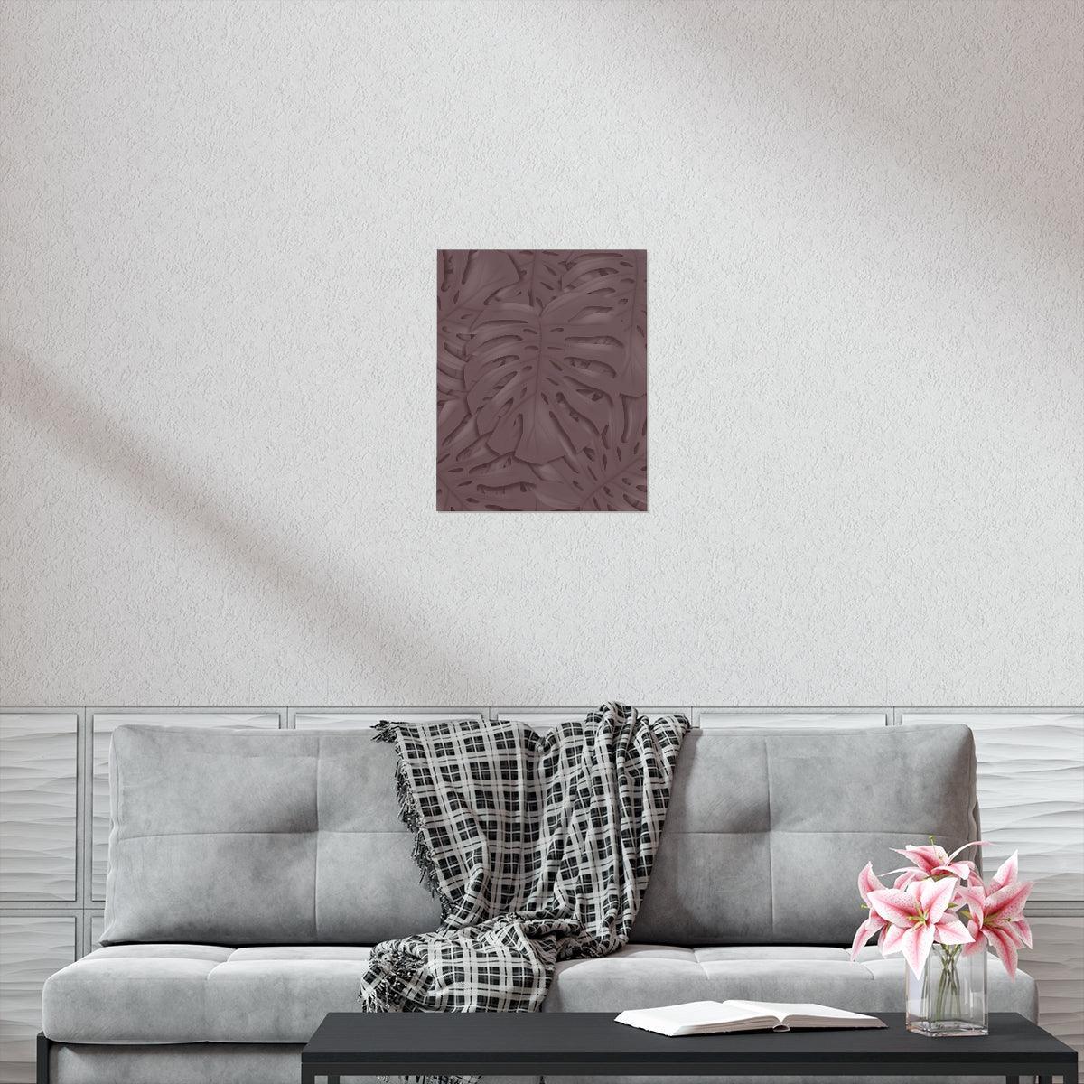 Merlot Monstera Botanical Print – Unframed Wall Art