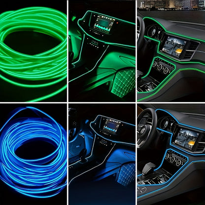 3m Interior Automotive Neon (center Console + Dashboard) with Matching Armrest Storage Box, RGB LED Light Strips for Environmental Application Control