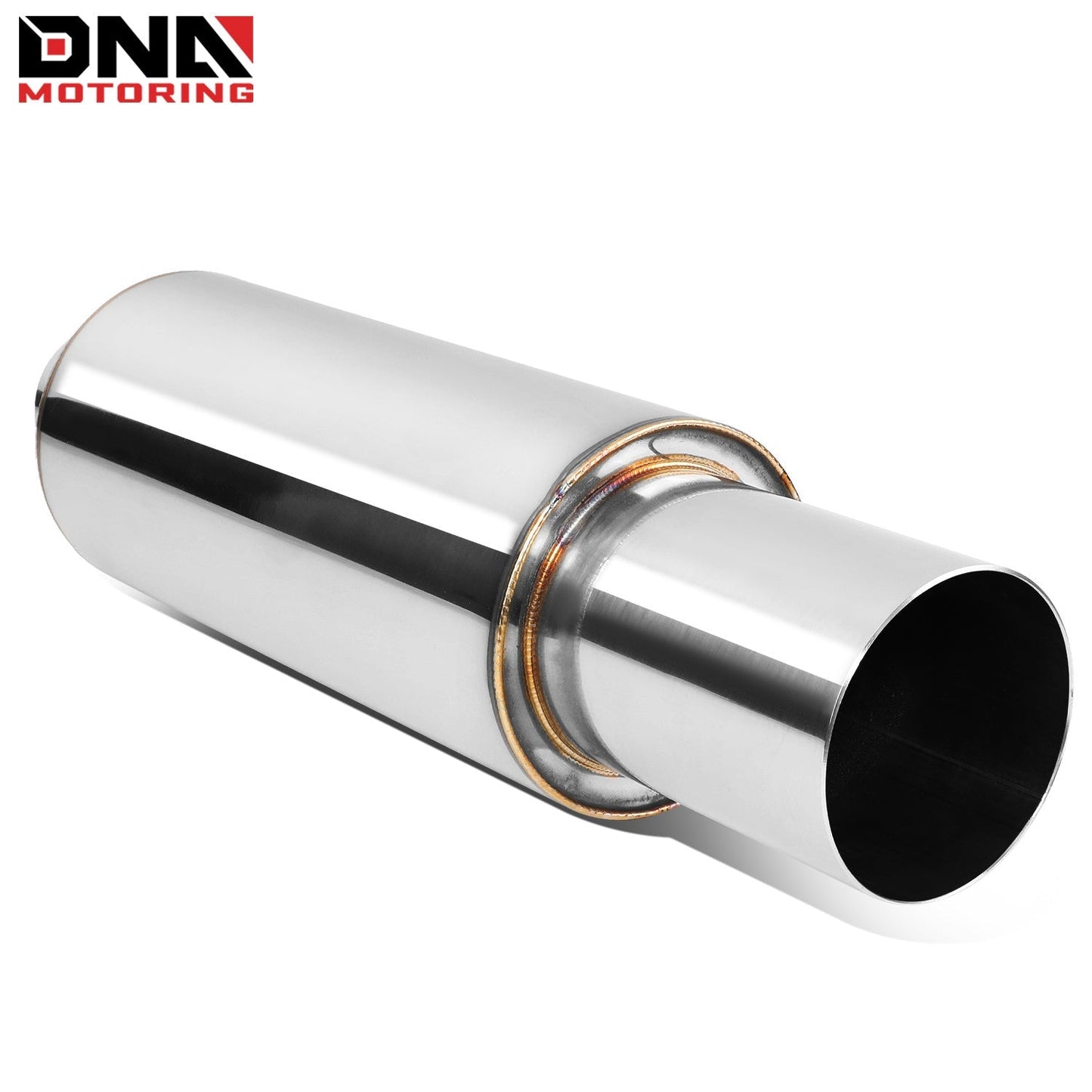 DNA MOTORING Stainless Steel Straight-Through Exhaust Muffler