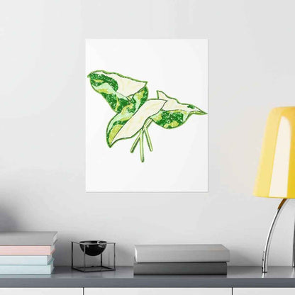 Marble Syngonium Botanical Print – Unframed Wall Art