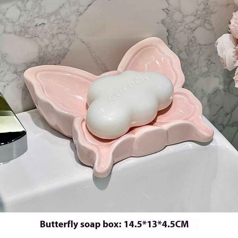 Dolphin Drain Soap Box Ceramic Household Punch-free Toilet