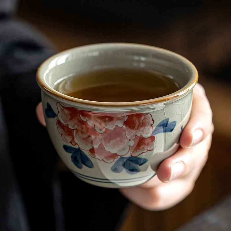 Blue And White Old Clay Hand Painted Master Cup Antique Ceramics Tea Cup