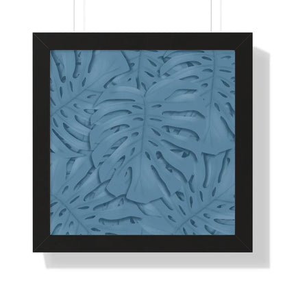 Cerulean Monstera Framed Print – Botanical Wall Art