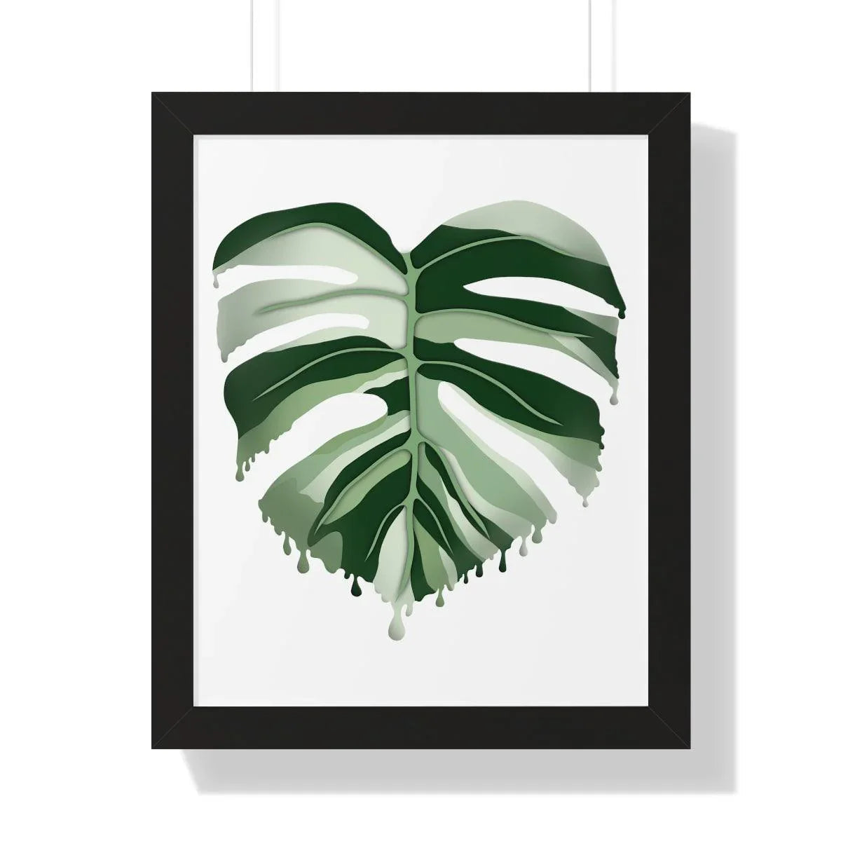 Melting Monstera Albo Framed Print – Botanical Wall Art