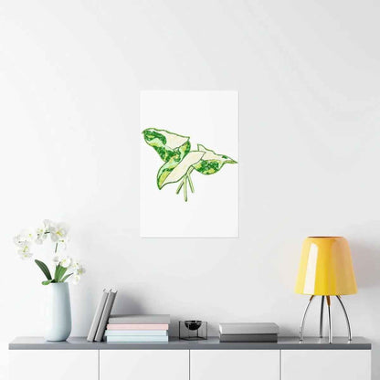 Marble Syngonium Botanical Print – Unframed Wall Art