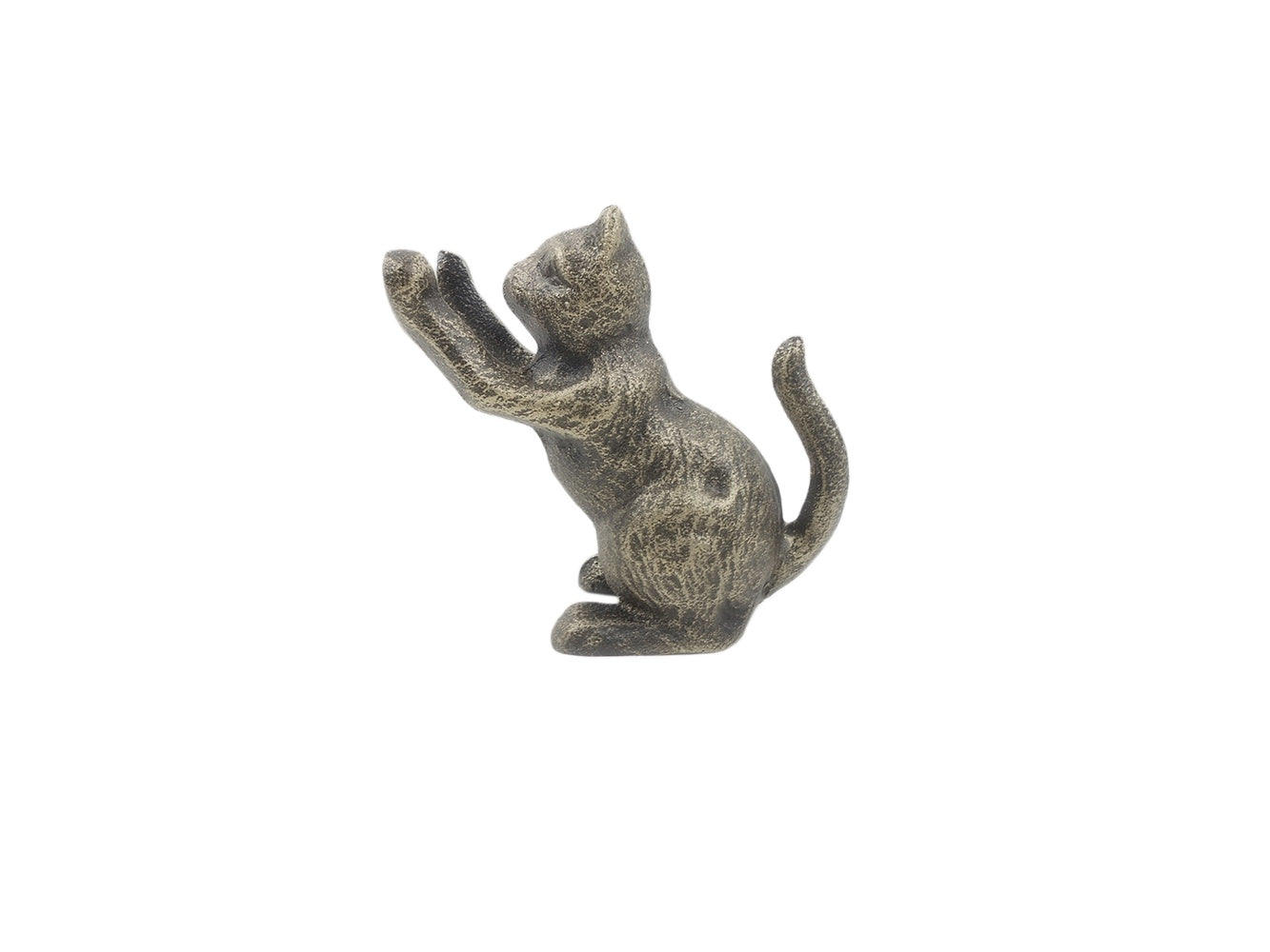 Rustic Gold Cast Iron Cat Door Stopper 5""