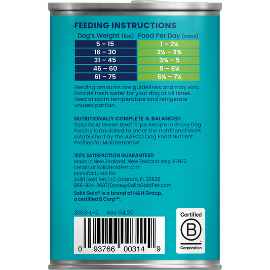 Solid Gold NutrientBoost Grain Free Green Beef Tripe Dog Pate (13.2oz)
