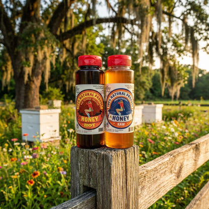 Raw Honey & Hot Honey Duo - Sweet Heat 2-Pack Gift Set | Small Batch Farm Grown | Lady May