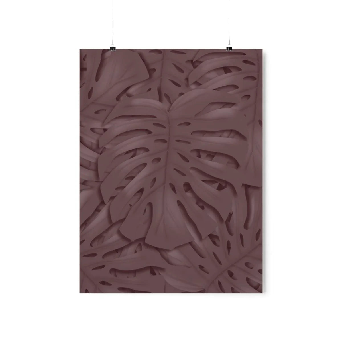 Merlot Monstera Botanical Print – Unframed Wall Art