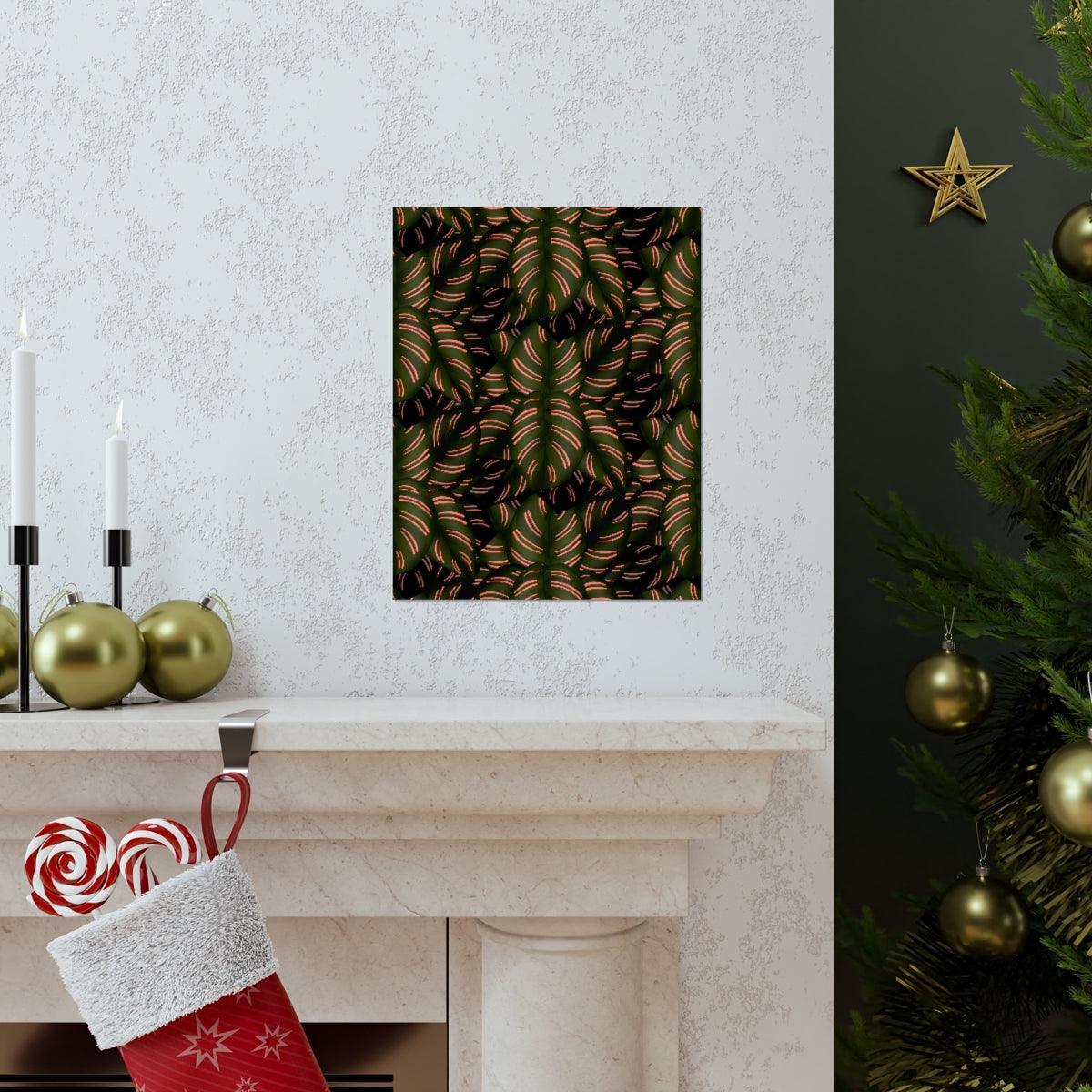 Calathea Pinstripe Botanical Print – Unframed Wall Art