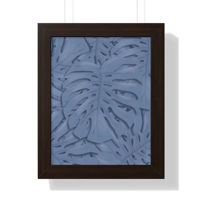 Blue Monstera Framed Print – Botanical Wall Art