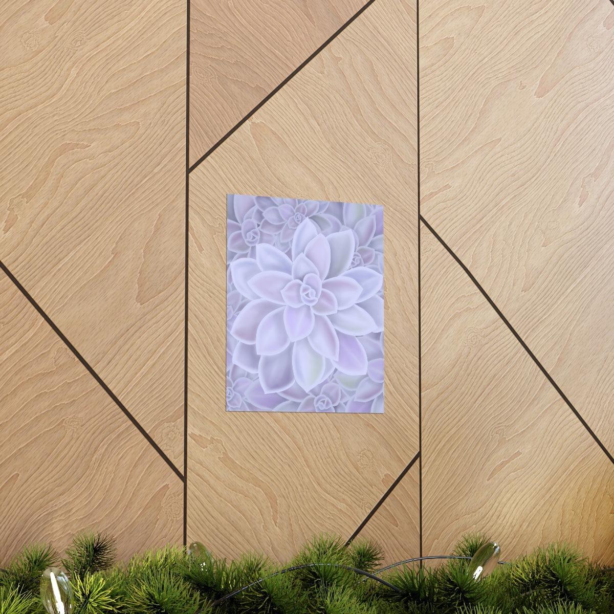 Graptopetalum Murasaki Succulent Pattern Botanical Print – Unframed Wall Art