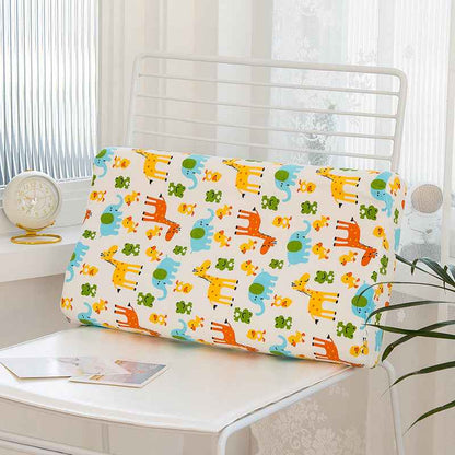 LaTeX Rebound Pillow High And Low Neck Pillow Printed Pure Cotton Children