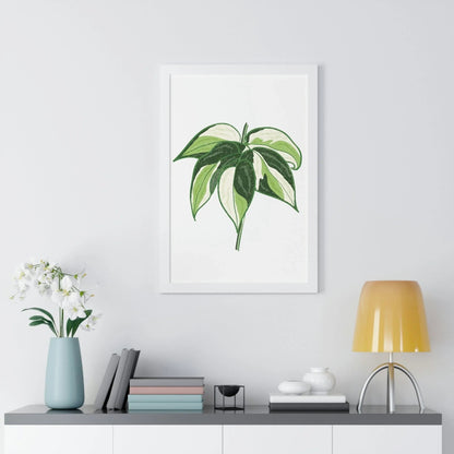 Philodendron Cream Splash Framed Print – Botanical Wall Art