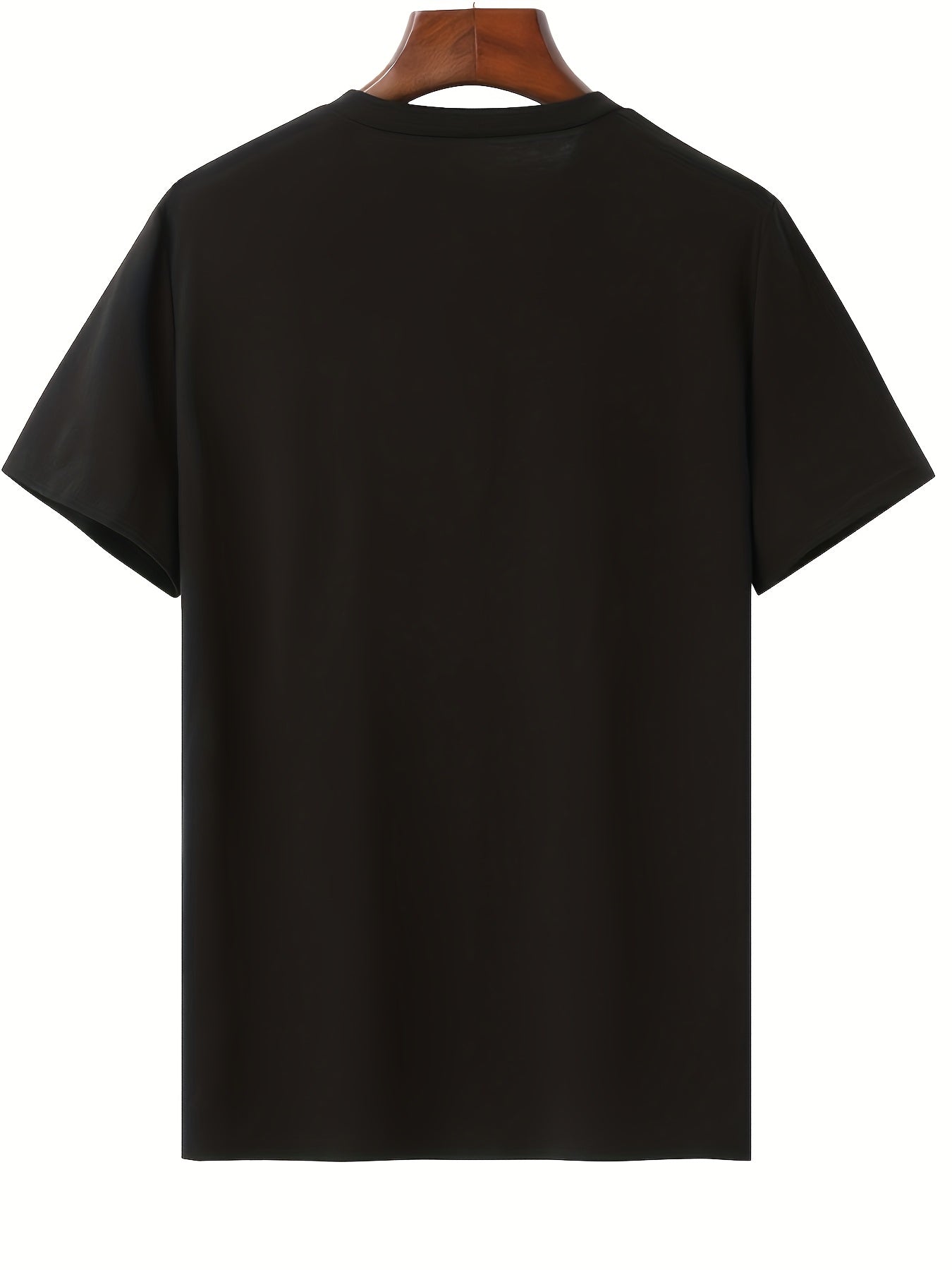 Mens Black Cotton T Shirt Rhino Crown Graphic Print Short Sleeve Hip Hop Streetwear For Casual Daily Wear