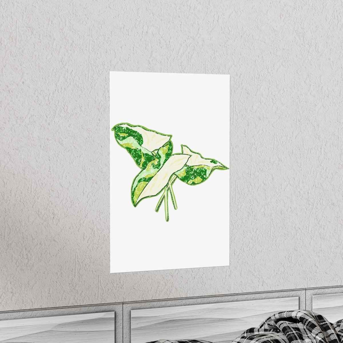Marble Syngonium Botanical Print – Unframed Wall Art