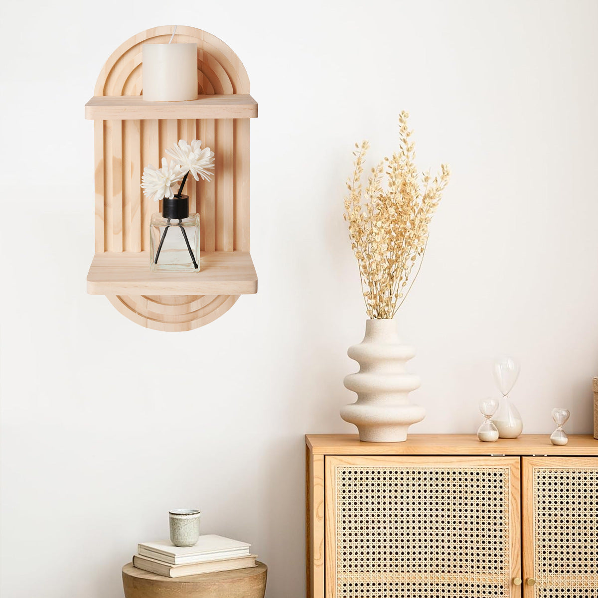 Home Wall Mount Double Shelf Candlestick