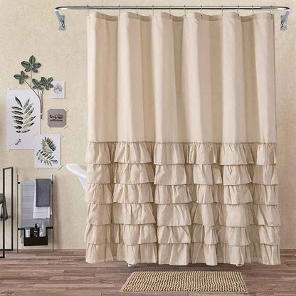 Folding Polyester Bathroom Partition Shower Curtain
