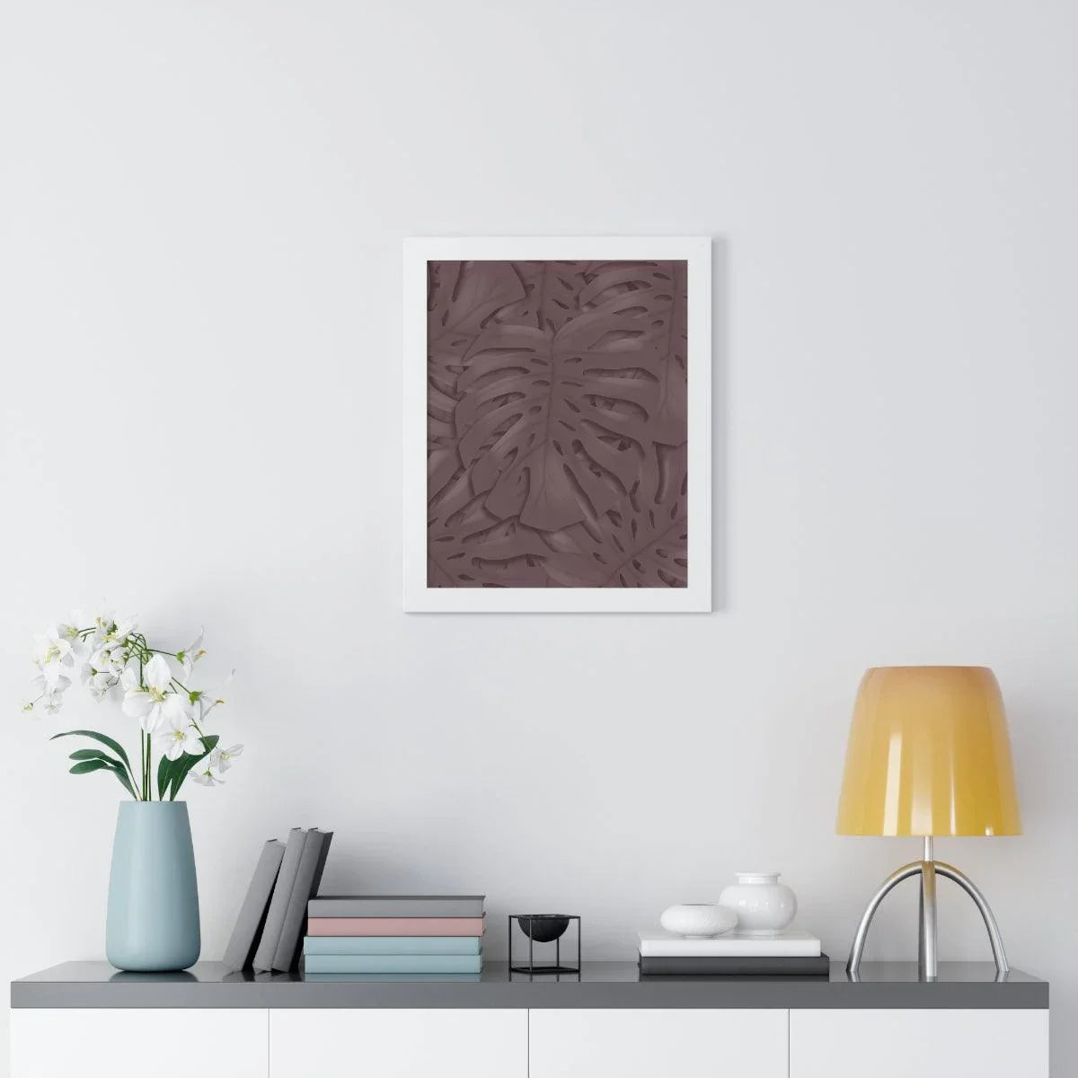 Merlot Monstera Framed Print – Botanical Wall Art