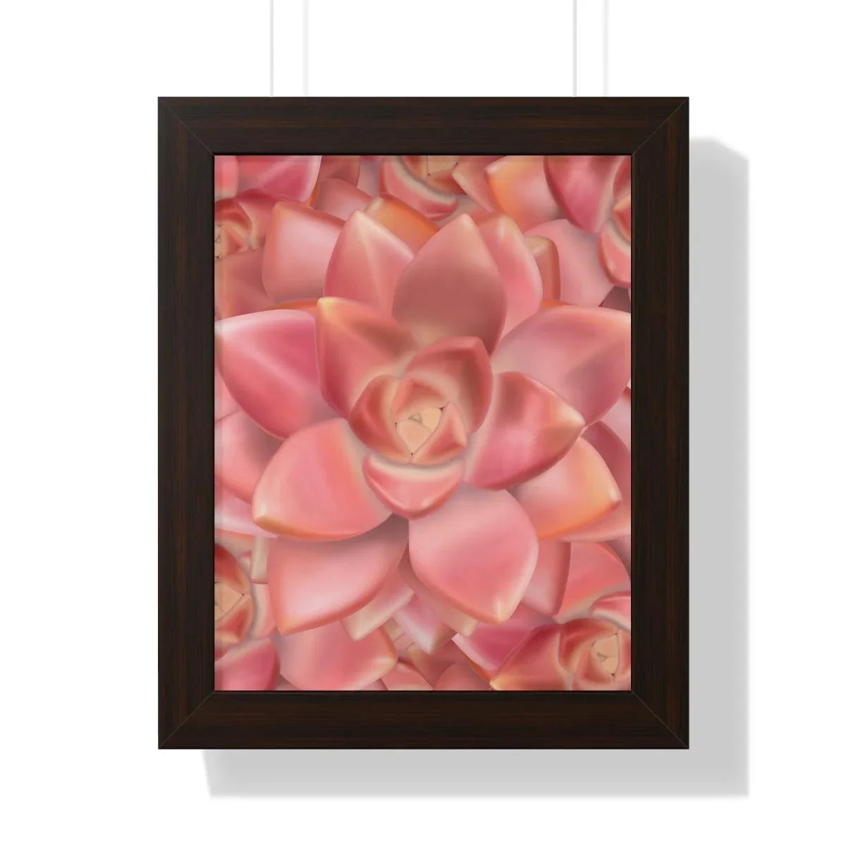 Graptosedum California Sunset Succulent Pattern Framed Print – Botanical Wall Art