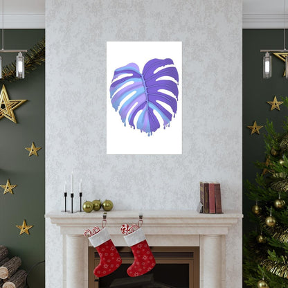 Purple Melting Monstera Botanical Print – Unframed Wall Art