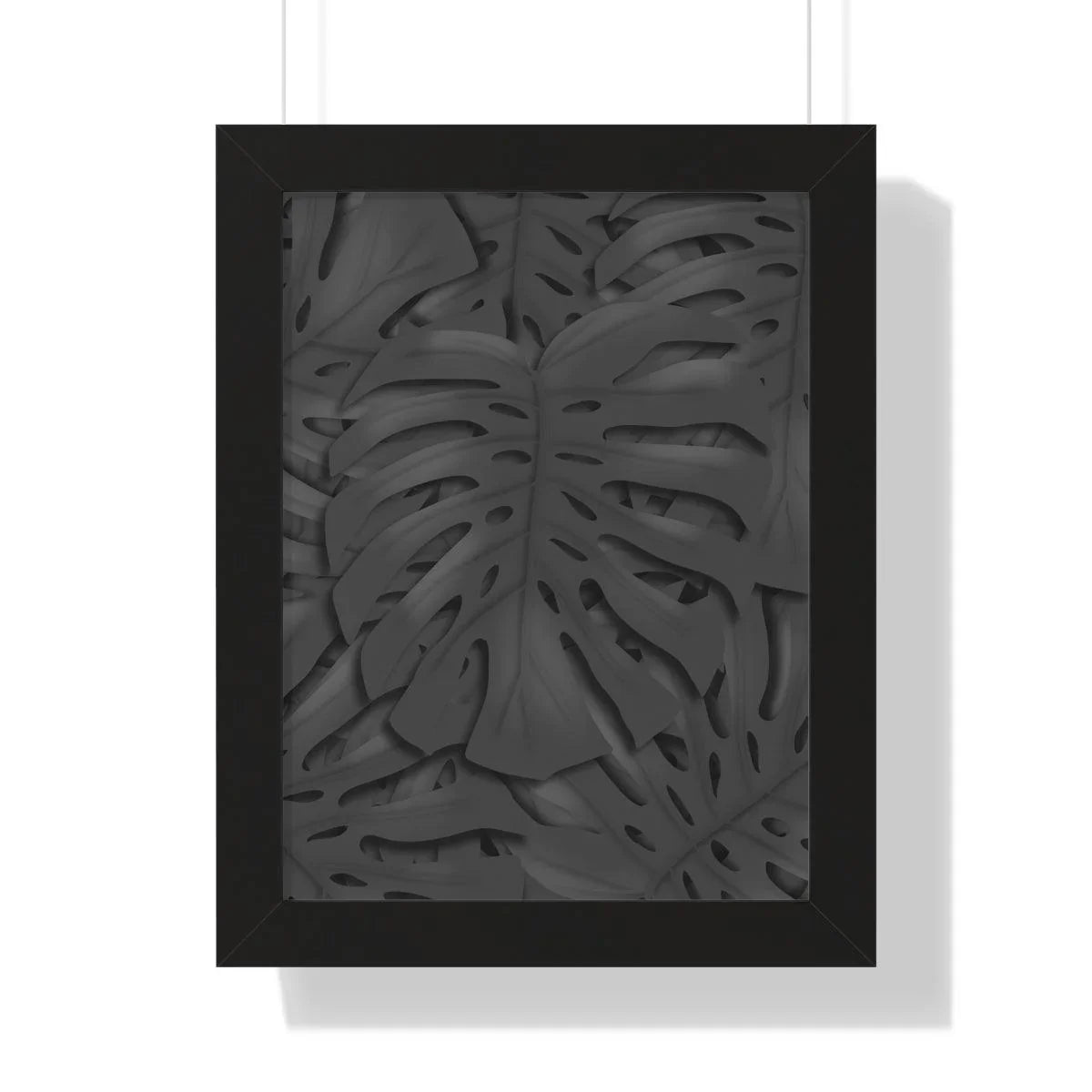 Charcoal Monstera Framed Print – Botanical Wall Art