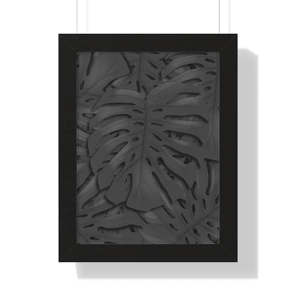 Charcoal Monstera Framed Print – Botanical Wall Art