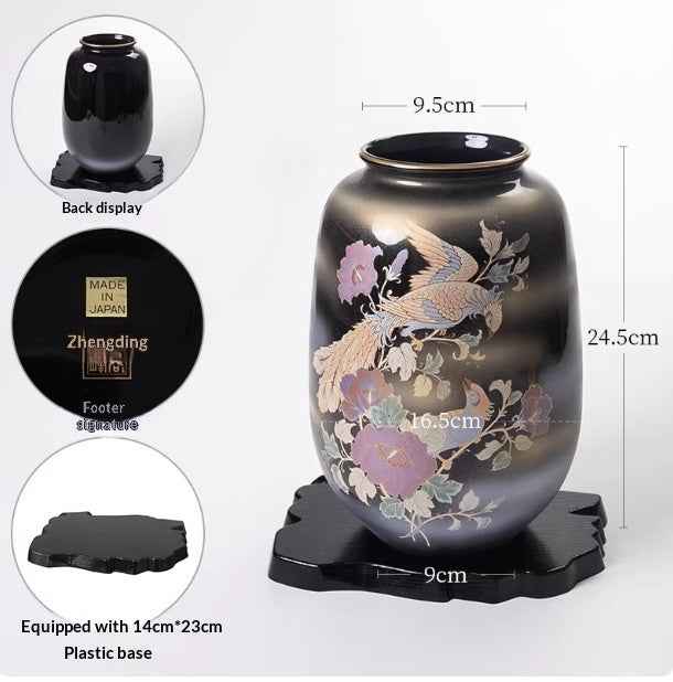 Brand-new Kutani-yaki Vase Ornament For Living Room Desk Decor