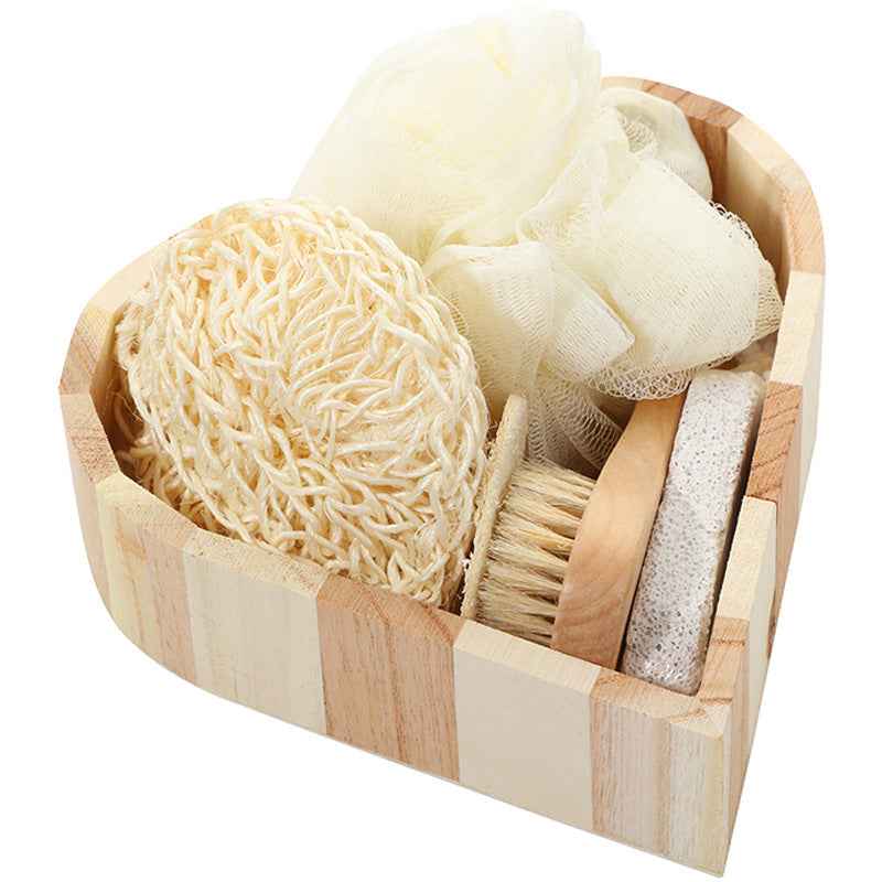 Bathroom Bath Set Love Wooden Barrel Gift Set