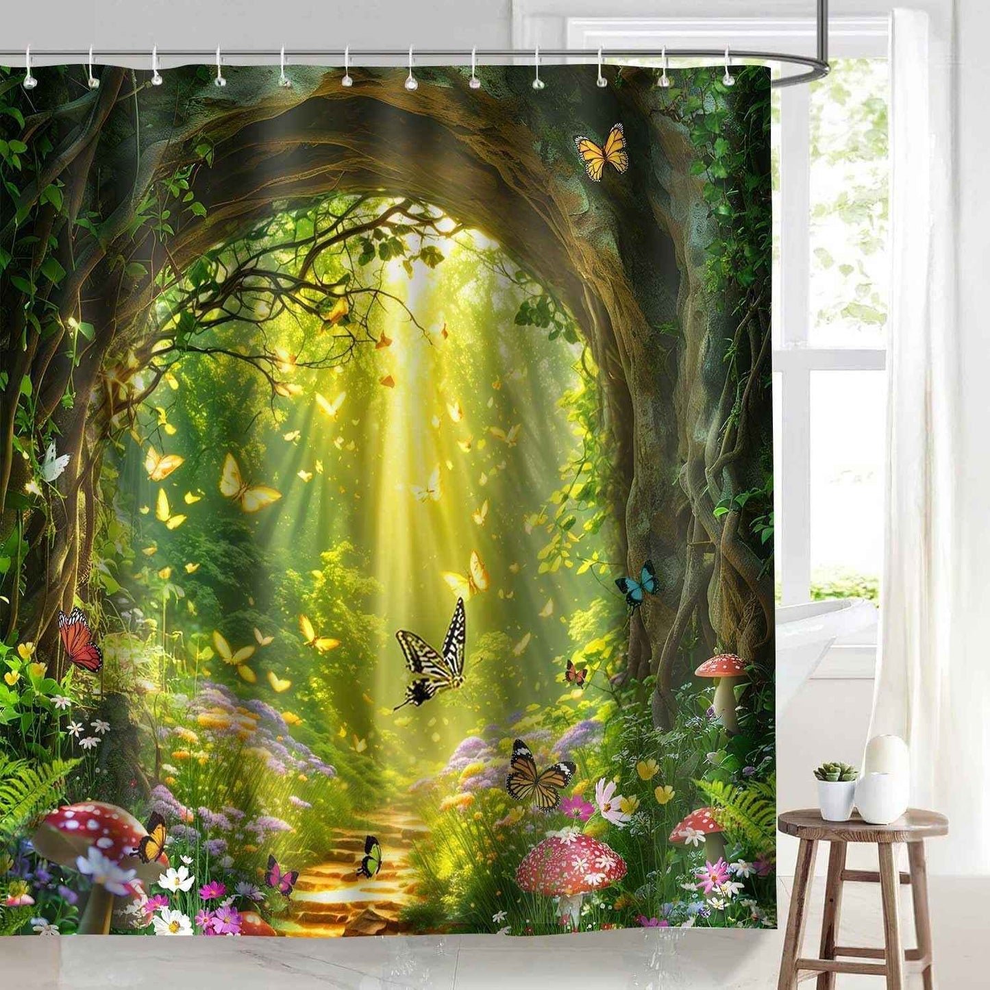 Shower Curtain Digital Printing Bathroom Waterproof Mildew-proof Partition Curtain