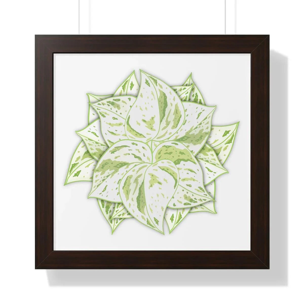 Snow Queen Pothos Framed Print – Botanical Wall Art