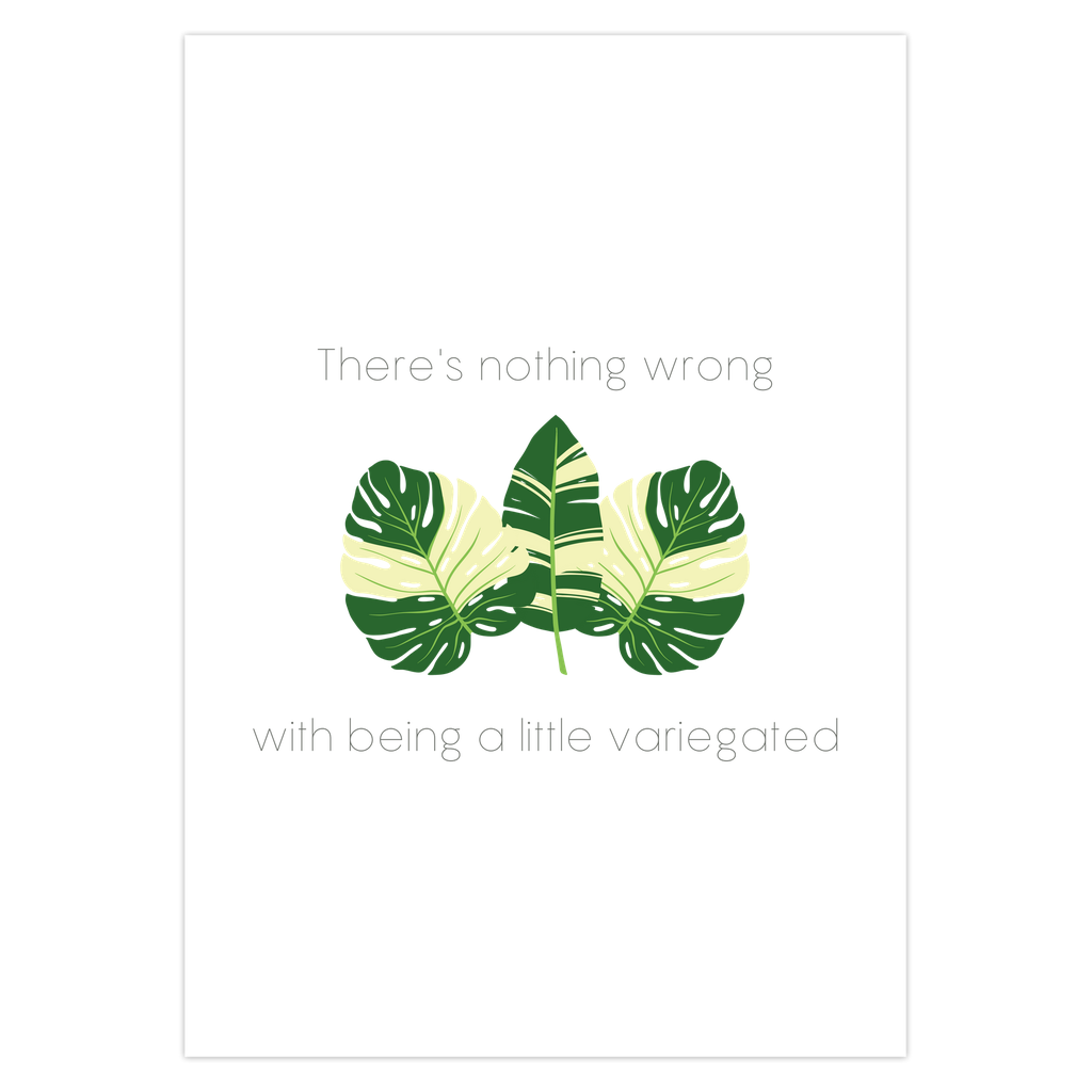 Variegated Leaf Greeting Card – Blank Inside With Envelope