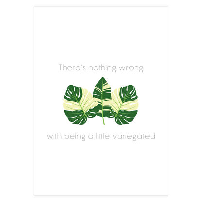 Variegated Leaf Greeting Card – Blank Inside With Envelope
