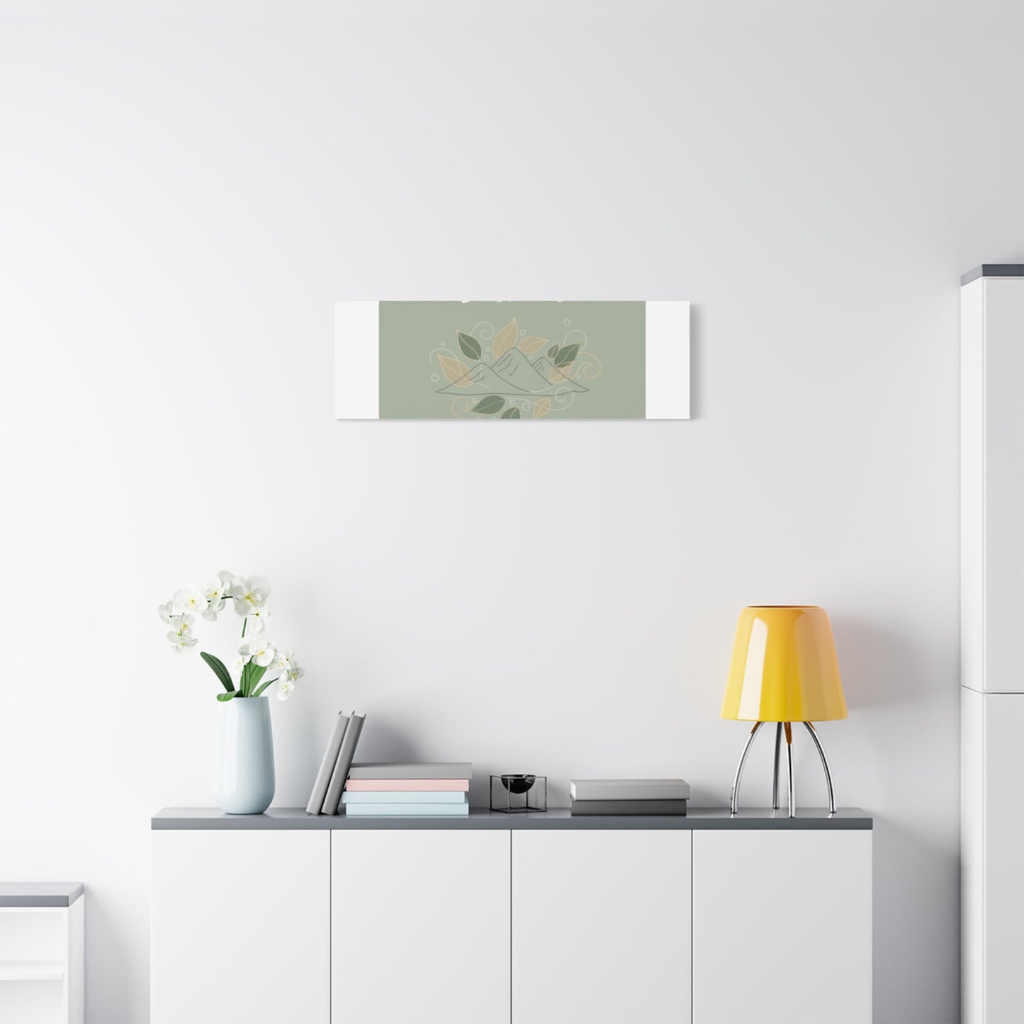 Breathe Mountain Line Canvas | Nature Symbols, Minimal Forest Wall Art