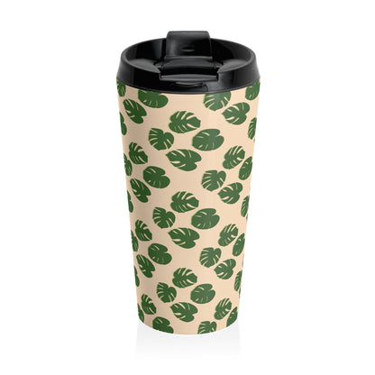 Monstera Pattern 15 oz Vacuum Insulated Stainless Steel Travel Tumbler