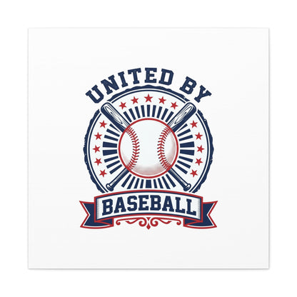 United by Baseball Canvas | Patriotic Baseball Graphic, Red White Blue Wall Art