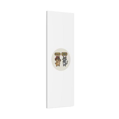 Funny Cat vs Dog Canvas | Pet Rivalry Wall Art